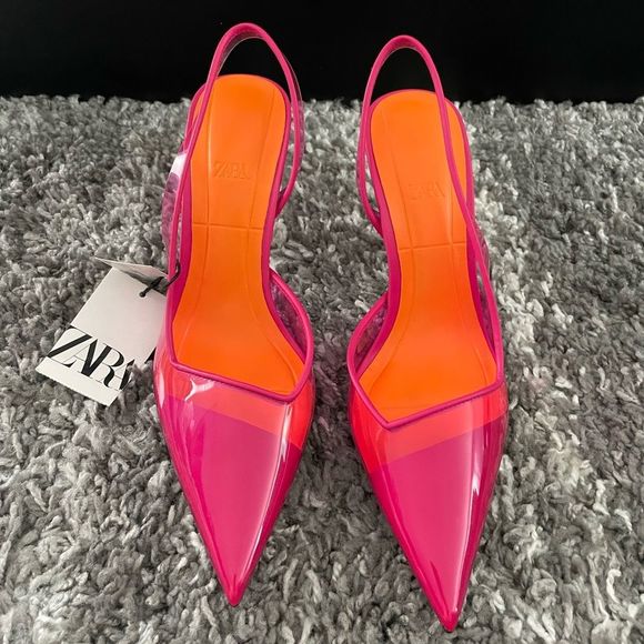 NWT Zara Vinyl High Heels - Picture 1 of 13